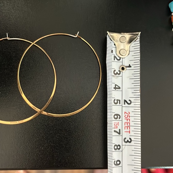 Elegant Michael Kors rose, gold, plated Hoop Earrings large - Picture 4 of 6